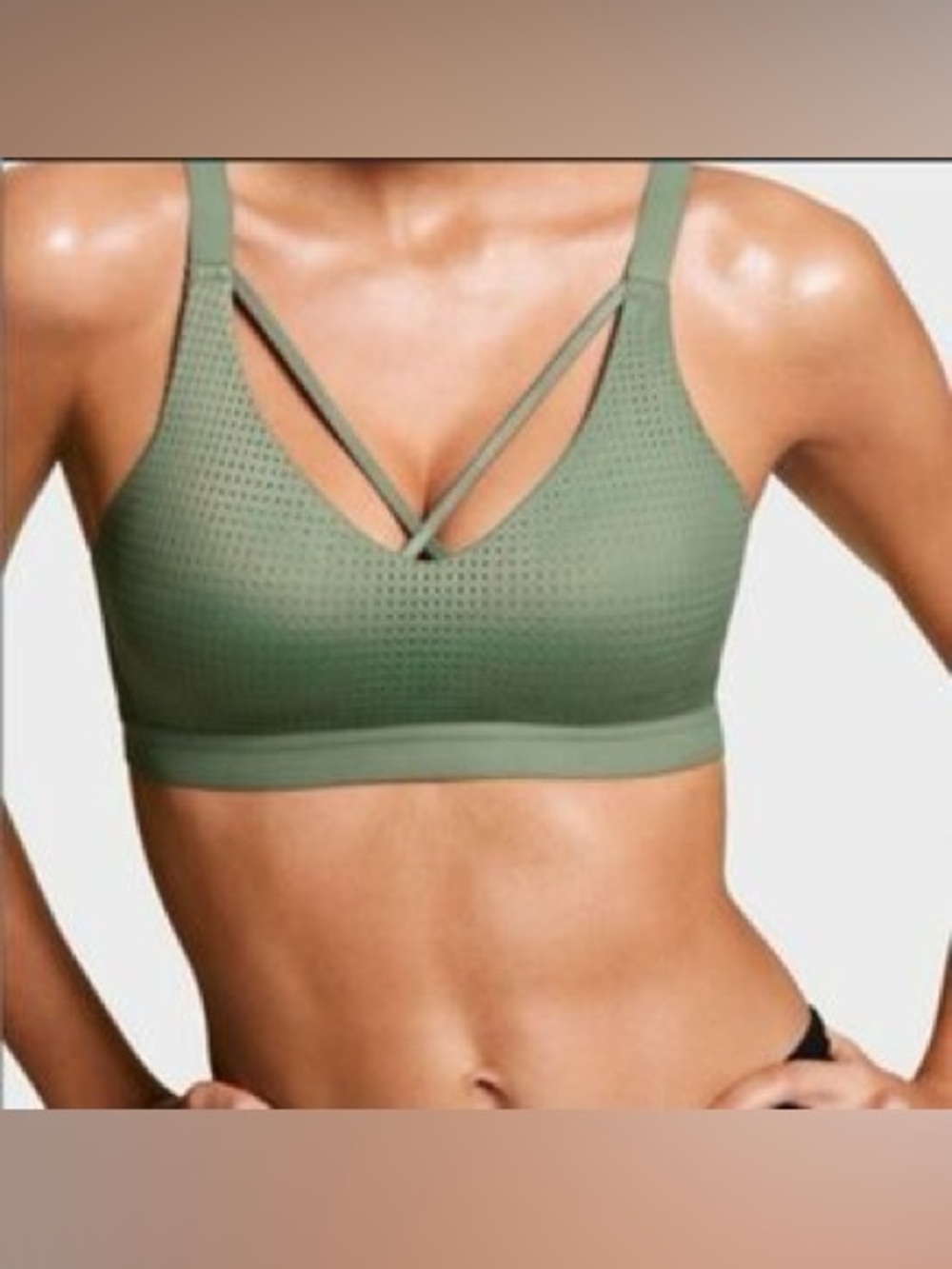 Seamless Strappy Olive Green Sports Bralette